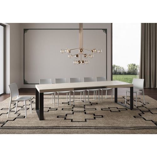 Table Extensible 90x180/440 Cm Tecno Cachemire Pieds Anthracite