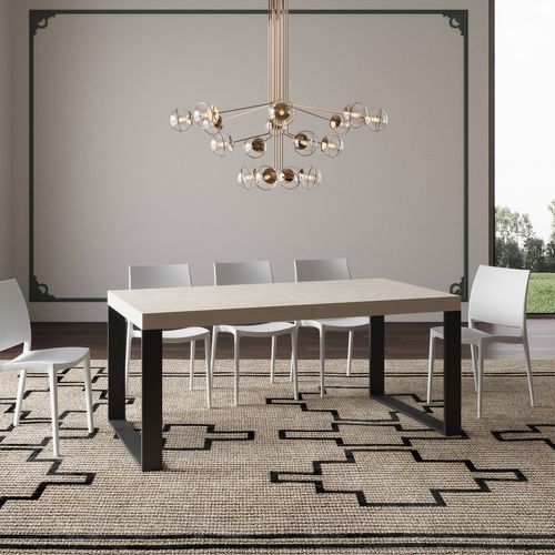 Table Extensible 90x180/440 Cm Tecno Cachemire Pieds Anthracite