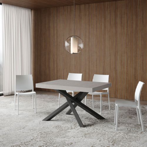 Table Extensible 90x120/224 Cm Volantis Cachemire Pieds Anthracite