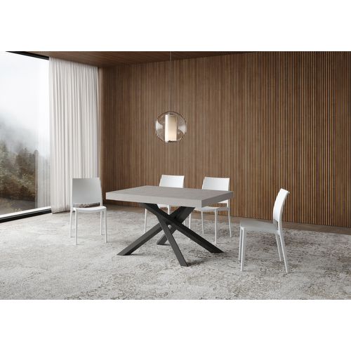 Table Extensible 90x120/224 Cm Volantis Cachemire Pieds Anthracite