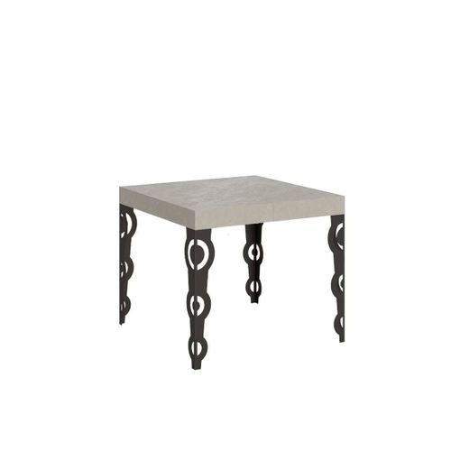 Table Extensible 90x90/246 Cm Karamay Cachemire Pieds Anthracite