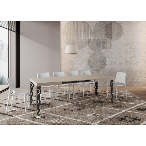 Table Extensible 90x140/400 Cm Karamay Cachemire Pieds Anthracite