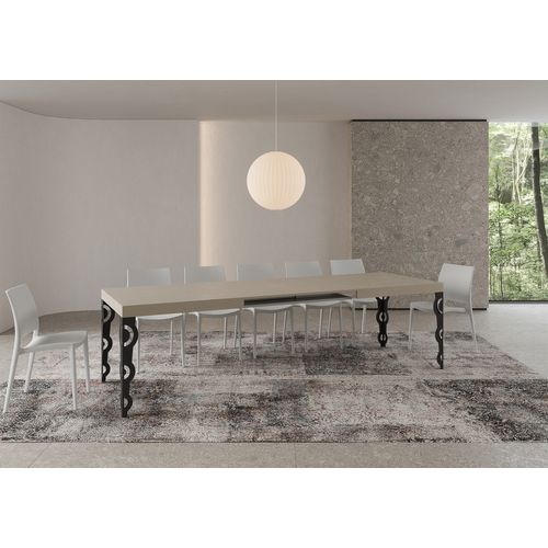 Table Extensible 90x200/460cm Karamay Cachemire Pieds Anthracite