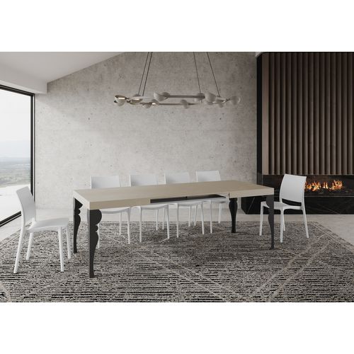 Table Extensible 80x140/224 Cm Paxon Cachemire Cadre Anthracite