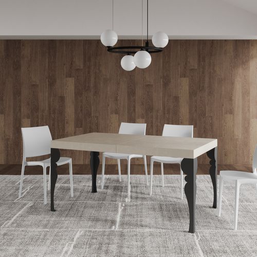 Table Extensible 80x160/244 Cm Paxon Cachemire Cadre Anthracite