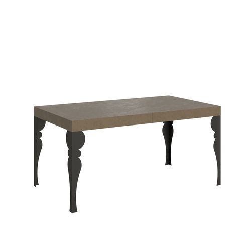 Table Extensible 90x160/420 Cm Paxon Taupe Pieds Anthracite