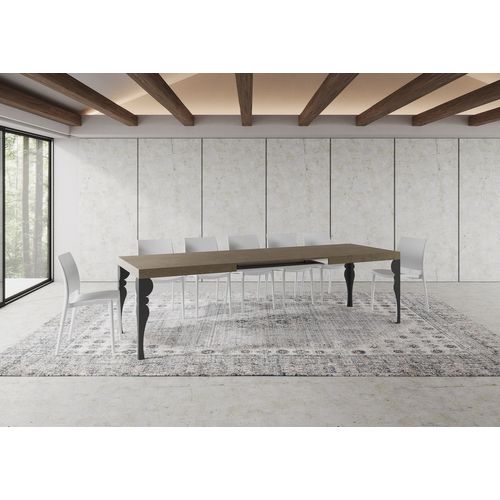 Table Extensible 90x180/440 Cm Paxon Taupe Pieds Anthracite