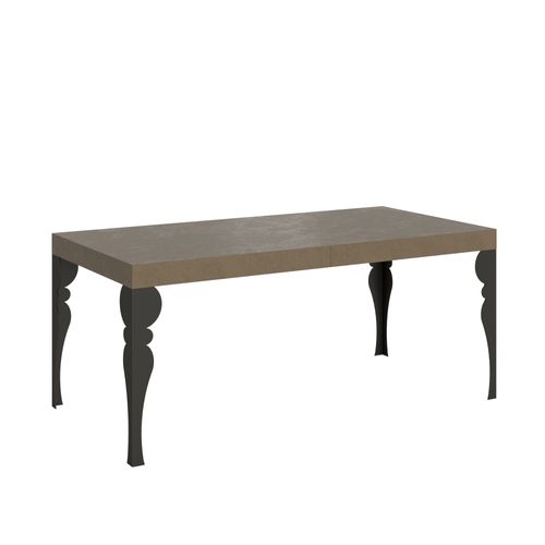 Table Extensible 90x180/440 Cm Paxon Taupe Pieds Anthracite