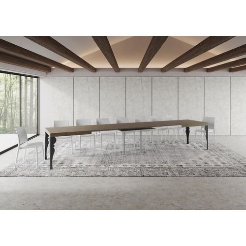 Table Extensible 90x180/440 Cm Paxon Taupe Pieds Anthracite