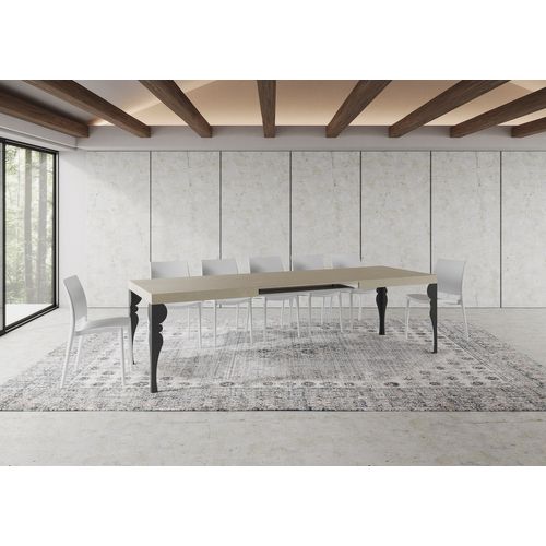 Table Extensible 90x200/460cm Paxon Cachemire Pieds Anthracite