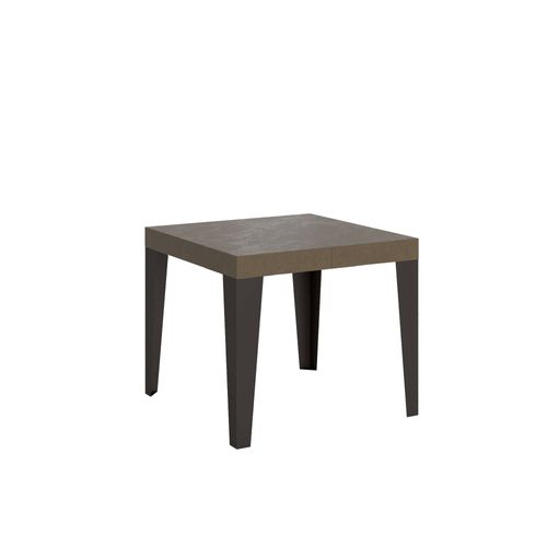 Table Extensible 90x90/246 Cm Flame Taupe Pieds Anthracite