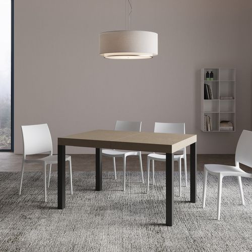 Table Extensible 80x140/224 Cm Everyday Taupe Cadre Anthracite