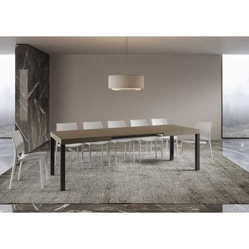 Table Extensible 80x160/244 Cm Everyday Taupe Cadre Anthracite