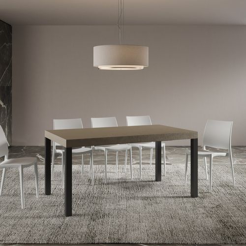 Table Extensible 80x160/244 Cm Everyday Taupe Cadre Anthracite