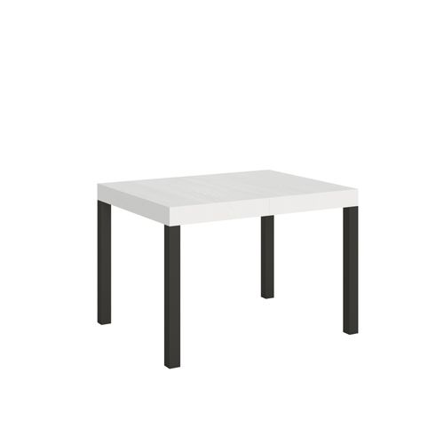 Table Extensible 70x110/194 Cm Everyday Frêne Blanc Cadre Anthracite