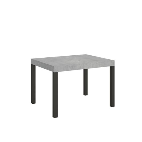 Table Extensible 80x120/204 Cm Everyday Gris Béton Cadre Anthracite