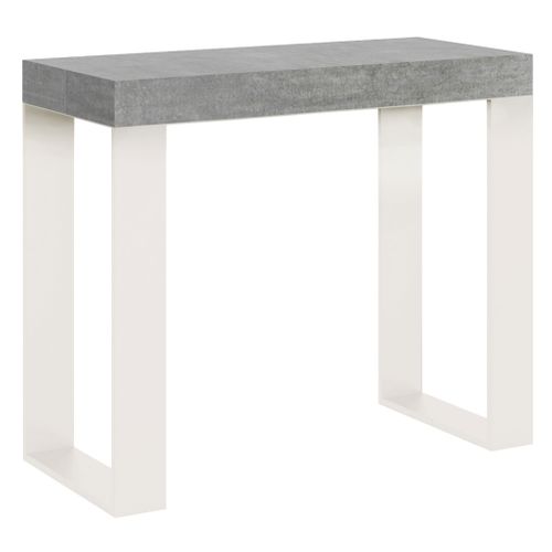 Console Extensible 90x40/300 Cm Tecno Noyer Cadre Blanc