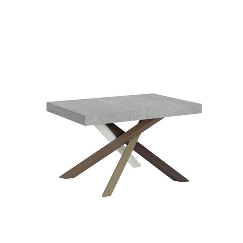 Table Extensible 90x140/244 Cm Volantis Gris Béton Cadre 4/c