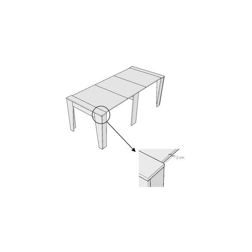 Console Extensible 90x25/211 Cm Anea Noyer Rallonges Internes