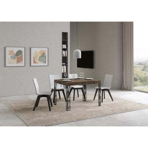 Table Extensible 70x110/194 Cm Ghibli Noyer Cadre Anthracite