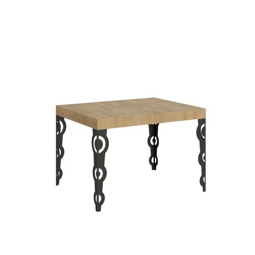 Table Extensible 70x110/194 Cm Karamay Chêne Nature Cadre Anthracite