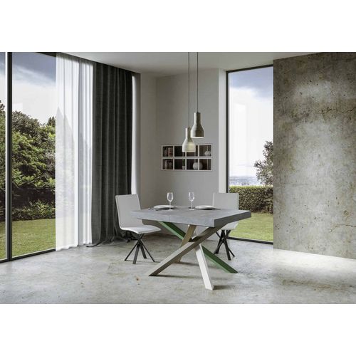 Table Extensible 90x140/244 Cm Volantis Gris Béton Cadre 4/a