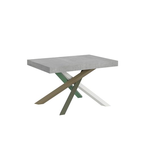 Table Extensible 90x140/244 Cm Volantis Gris Béton Cadre 4/a