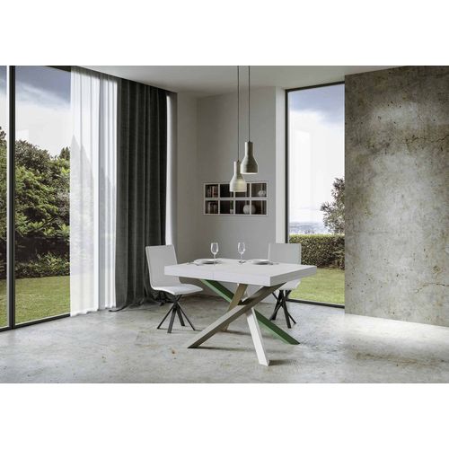 Table Extensible 90x120/224 Cm Volantis Frêne Blanc Cadre 4/a