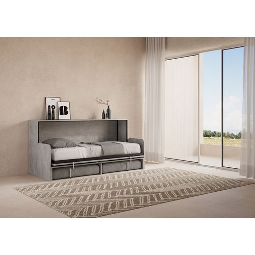 Lit Escamotable Horizontal 1 Couchage 85 Kando Sofà Gris Béton - Alessia 20
