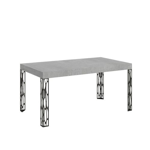 Table Extensible 80x160/244 Cm Ghibli Gris Béton Cadre Anthracite