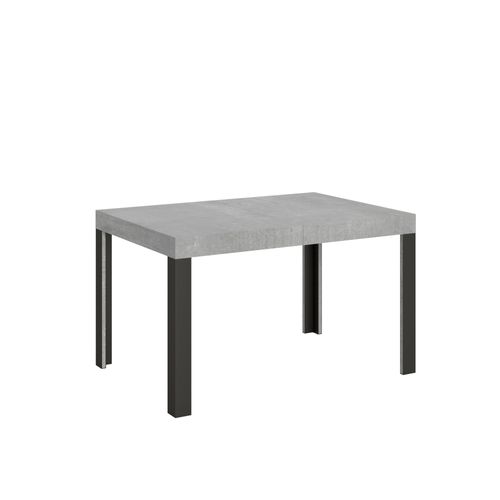 Table Extensible 80x140/224 Cm Linea Gris Béton Cadre Anthracite