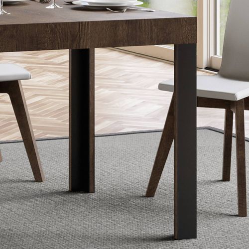 Table Extensible 80x140/224 Cm Linea Noyer Cadre Anthracite