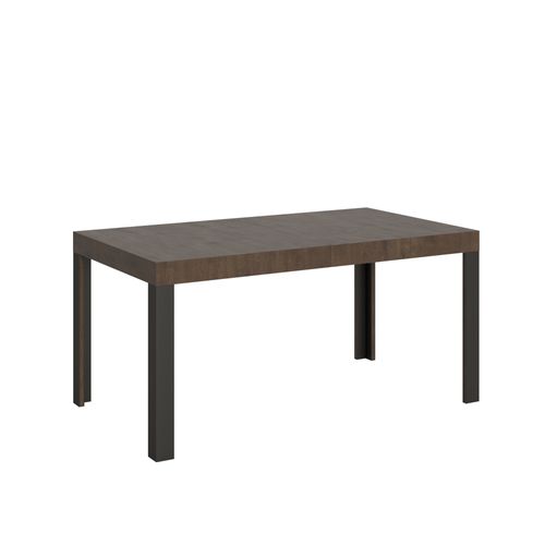 Table Extensible 80x160/244 Cm Linea Noyer Cadre Anthracite