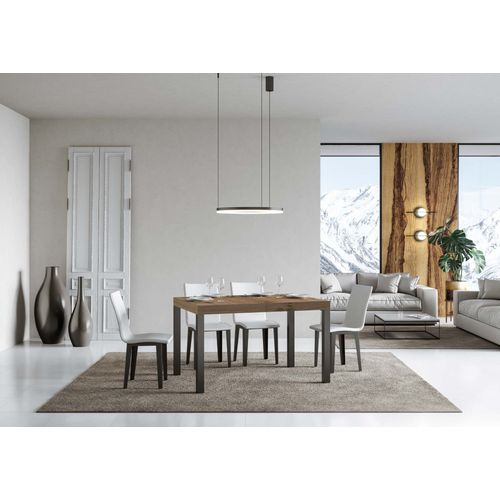 Table Extensible 80x140/224 Cm Everyday Chêne Nature Cadre Anthracite