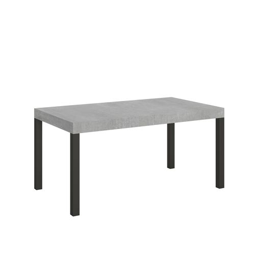 Table Extensible 80x160/244 Cm Everyday Gris Béton Cadre Anthracite
