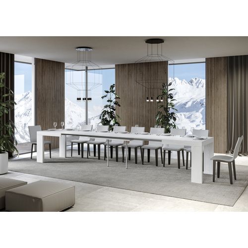 Table Extensible 90x140/400 Cm Roxell Frêne Blanc