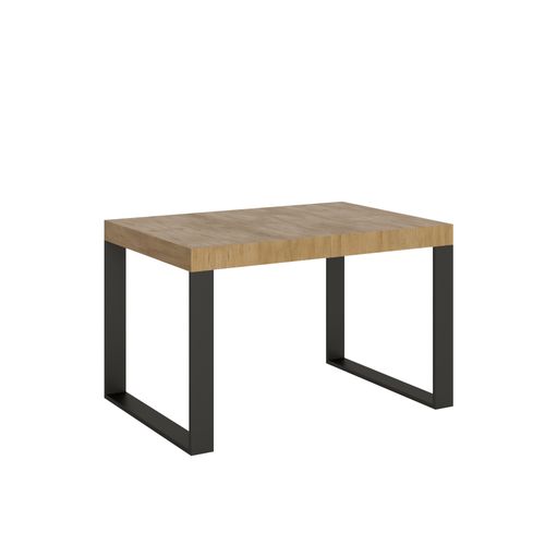 Table Extensible 90x140/400 Cm Tecno Chêne Nature Cadre Anthracite