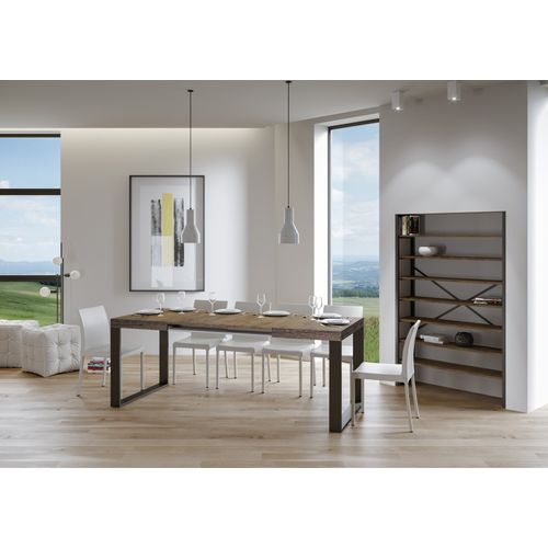 Table Extensible 90x140/400 Cm Tecno Noyer Cadre Anthracite