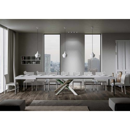 Table Extensible 90x140/400 Cm Volantis Frêne Blanc Cadre 4/a