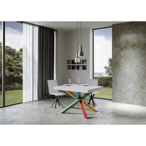 Table Extensible 90x140/400 Cm Volantis Frêne Blanc Cadre 4/b