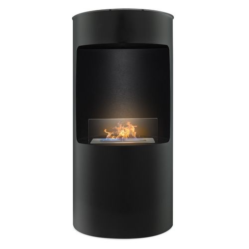 Giulio Cesare - Cheminée à Bioéthanol De Sol D.40x80 Cm Design D’intérieur En Acier Inoxydable Noir