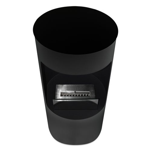 Giulio Cesare - Cheminée à Bioéthanol De Sol D.40x80 Cm Design D’intérieur En Acier Inoxydable Noir