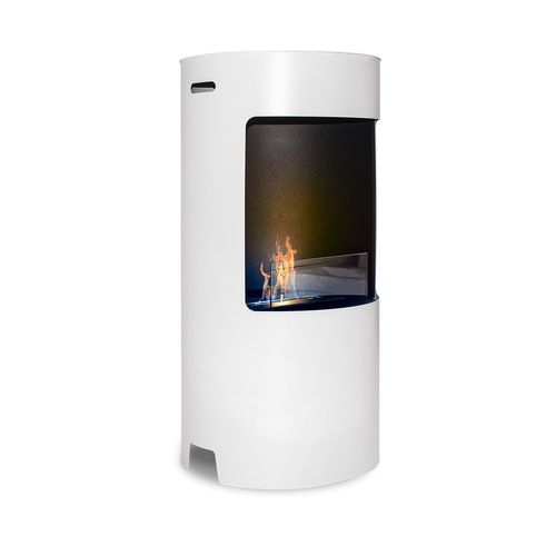Giulio Cesare - Cheminée à Bioéthanol De Sol D.40x80 Cm Design D’intérieur En Acier Inoxydable Blanc