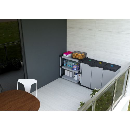 Étagère En Résine Pvc 3 Étagères Capacité 80 Kg, 80x40xh85 Cm