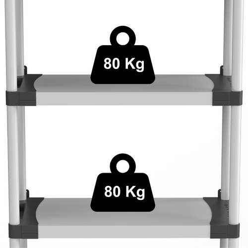 Étagère En Résine Pvc 3 Étagères Capacité 80 Kg, 80x40xh85 Cm