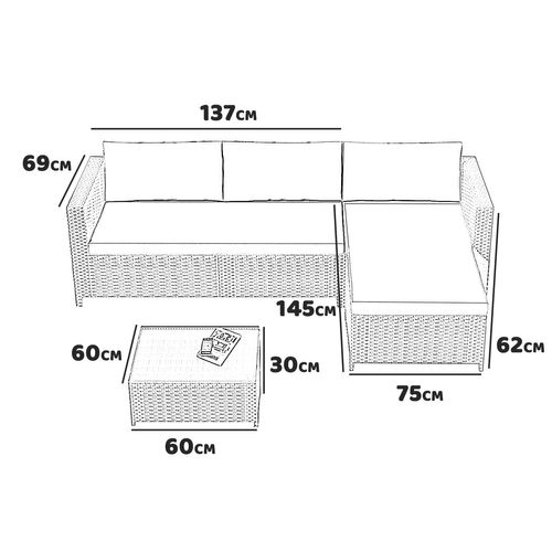 Morning Relax - Salon De Jardin - Canapé D'angle + Table Basse