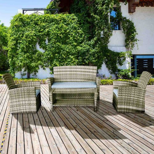 Century - Salon De Jardin - Canapé + 2 Fauteuils + Table Basse