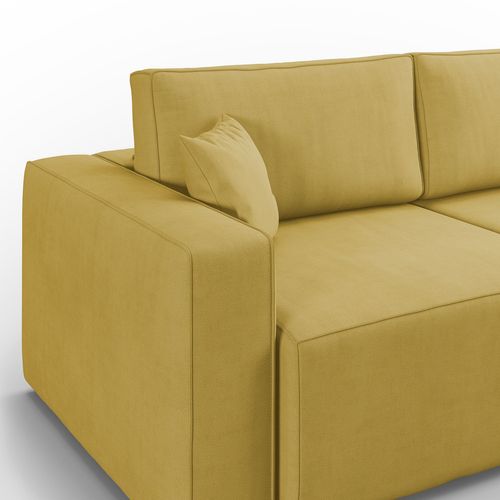 Morfeo Canapé Avec Assise Amovible En Tissu Imperméable T02 215 Cm Jaune