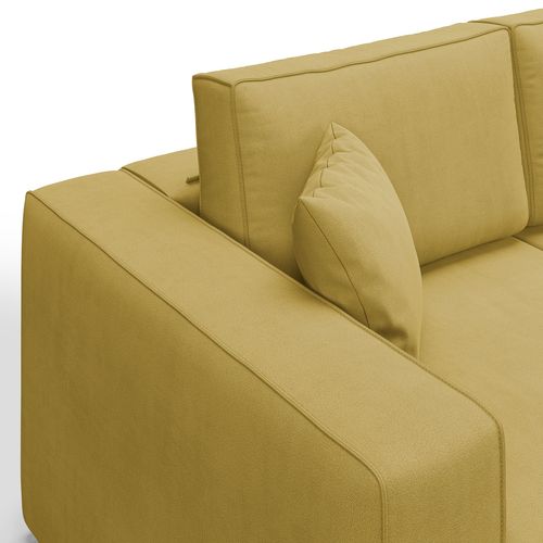 Morfeo Canapé Avec 3 Assises Amovibles En Tissu Doux Imperméable T02 245 Cm Jaune