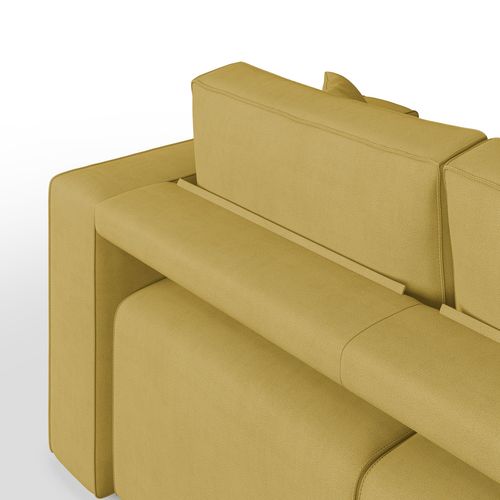 Morfeo Canapé Avec 3 Assises Amovibles En Tissu Doux Imperméable T02 245 Cm Jaune